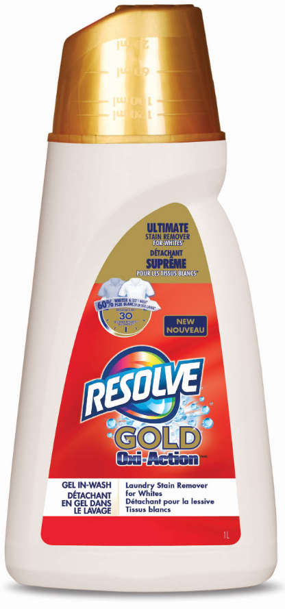 RESOLVE® Gold Oxi-Action™ Gel In-Wash Laundry Stain Remover for Whites (Canada) (Discontinued May 1,