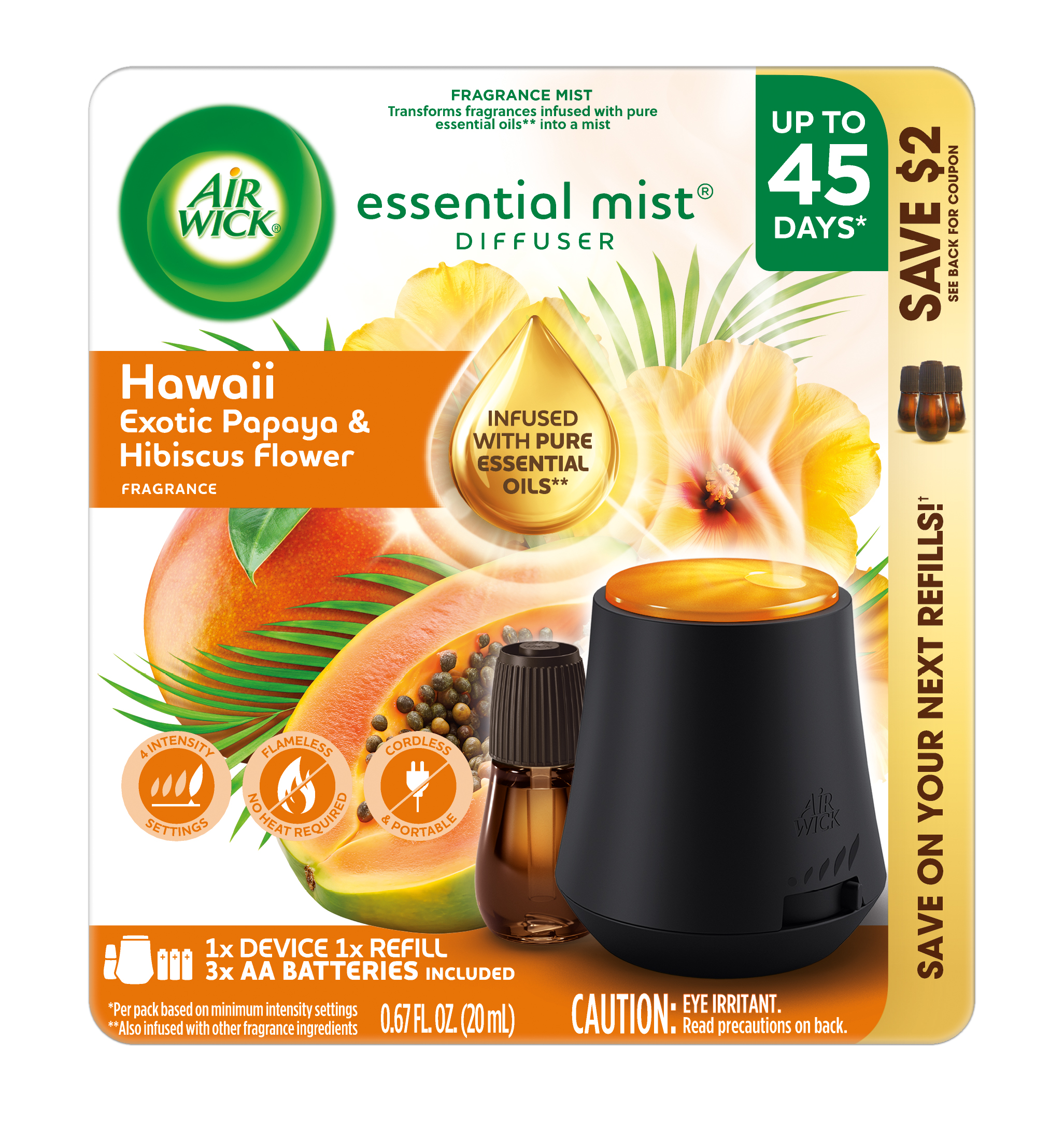 AIR WICK® Essential Mist - Hawaii Exotic Papaya & Hibiscus Flower - Kit